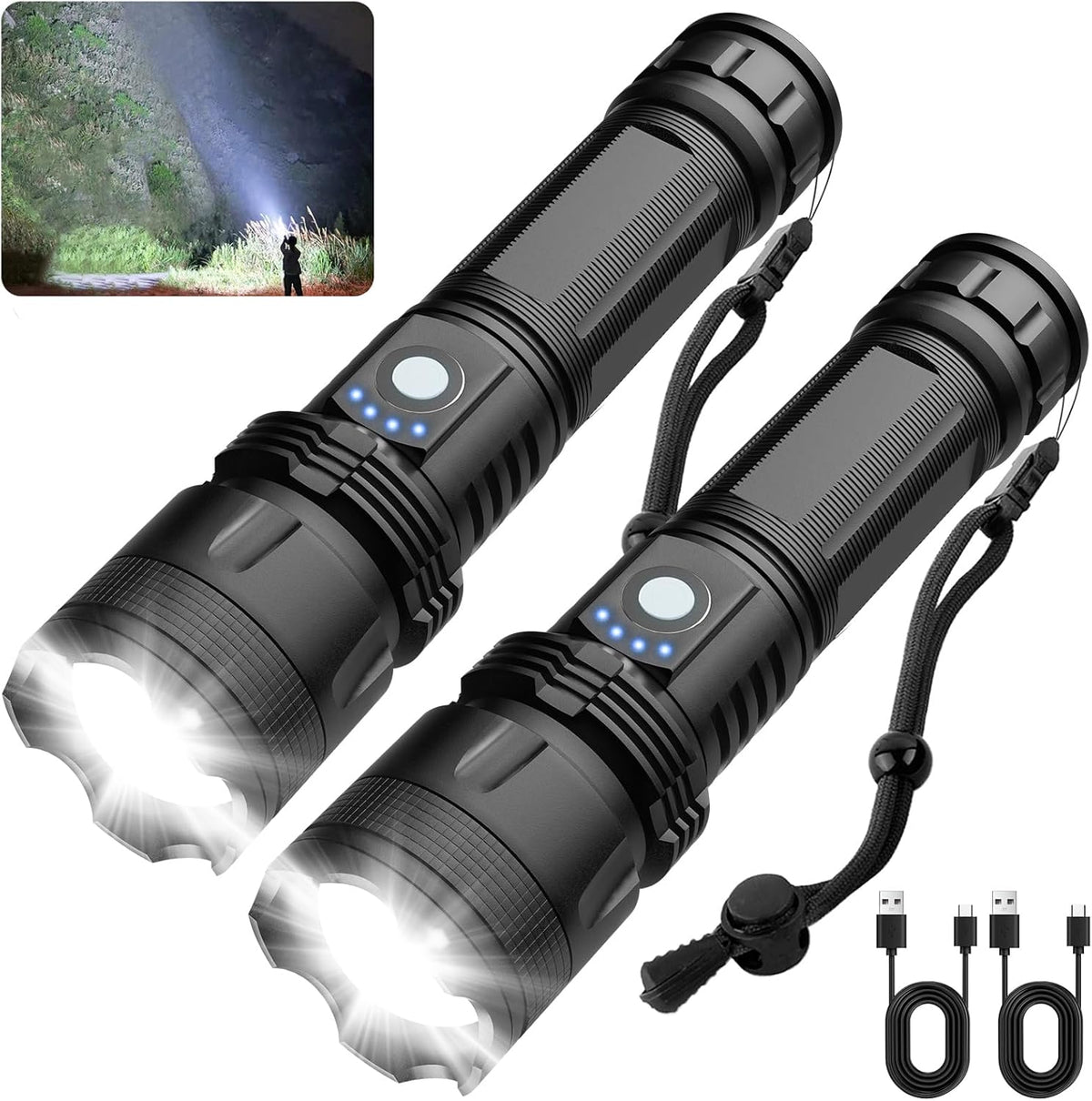 Rechargeable Flashlight 300,000 Lumens