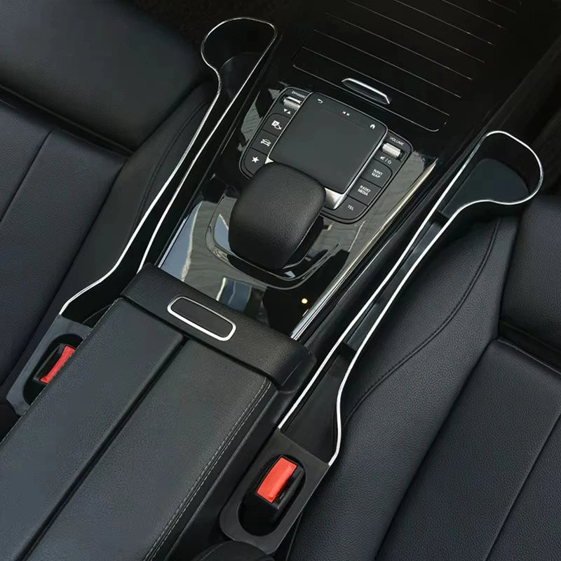 2Pcs Car Seat Gap Filler Organizer- Upgrade Car Side Seat Gap Filler with Cup Holder and Phone Holder- Car Seat Gap Organizer