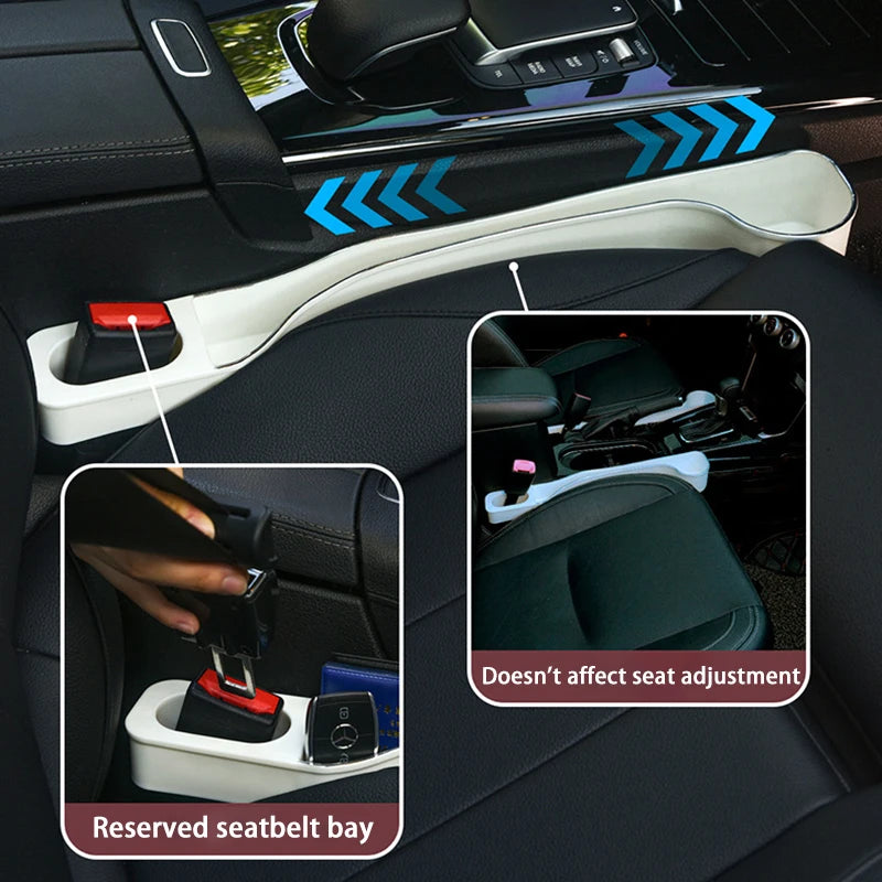 2Pcs Car Seat Gap Filler Organizer- Upgrade Car Side Seat Gap Filler with Cup Holder and Phone Holder- Car Seat Gap Organizer